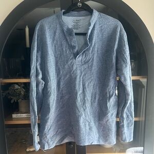 L.L. Bean Blue Long Sleeve Tee Soft Cotton Casual
